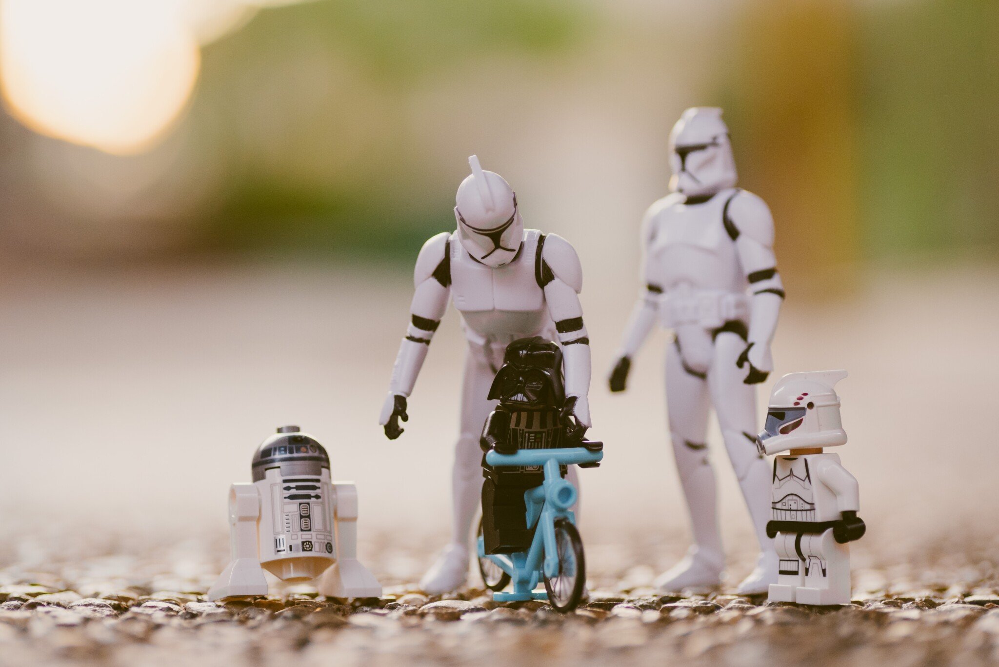selective focus photography of star wars stormtropper r2 d2 and darth vader toys stockpack unsplash